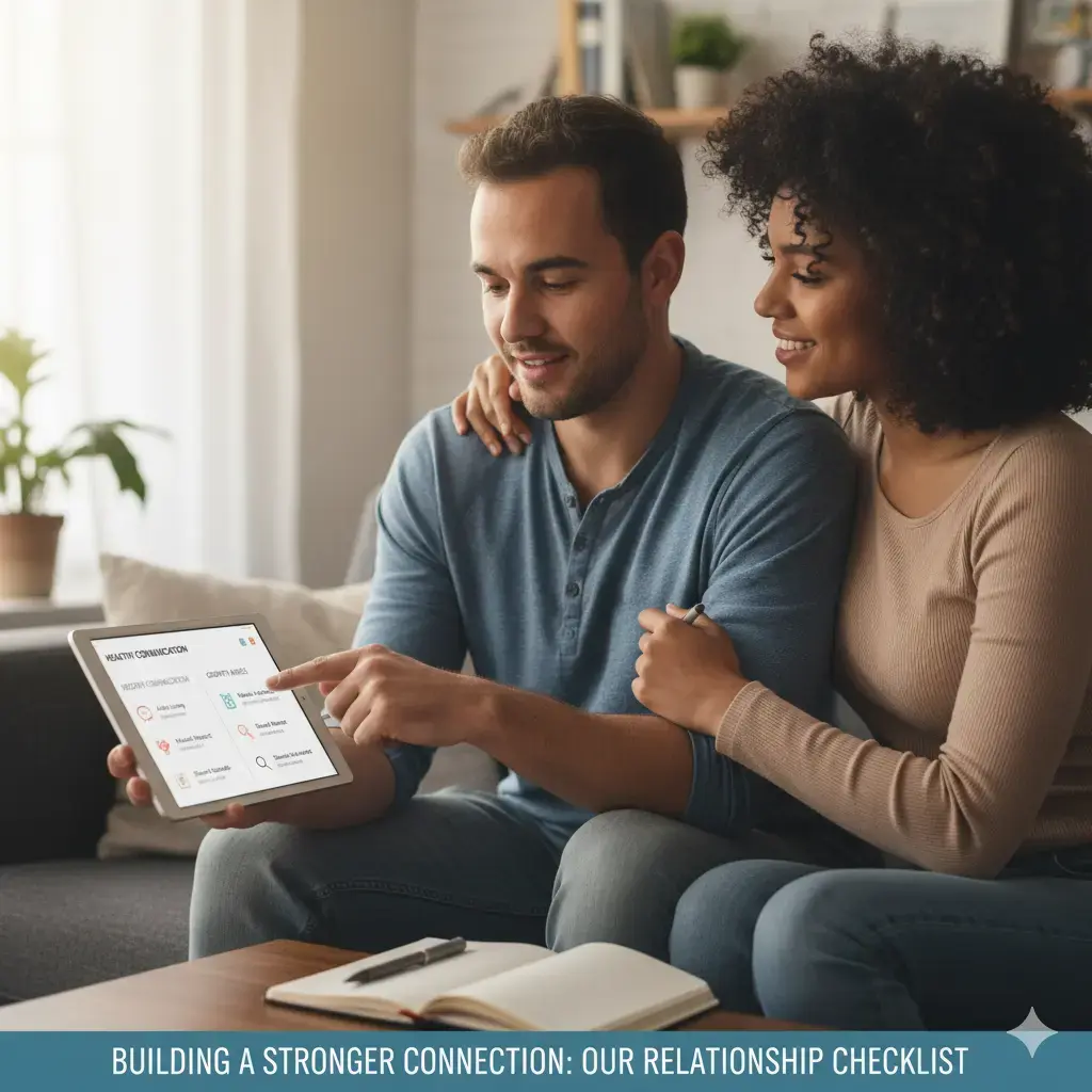 Couple discussing relationship improvement strategies.