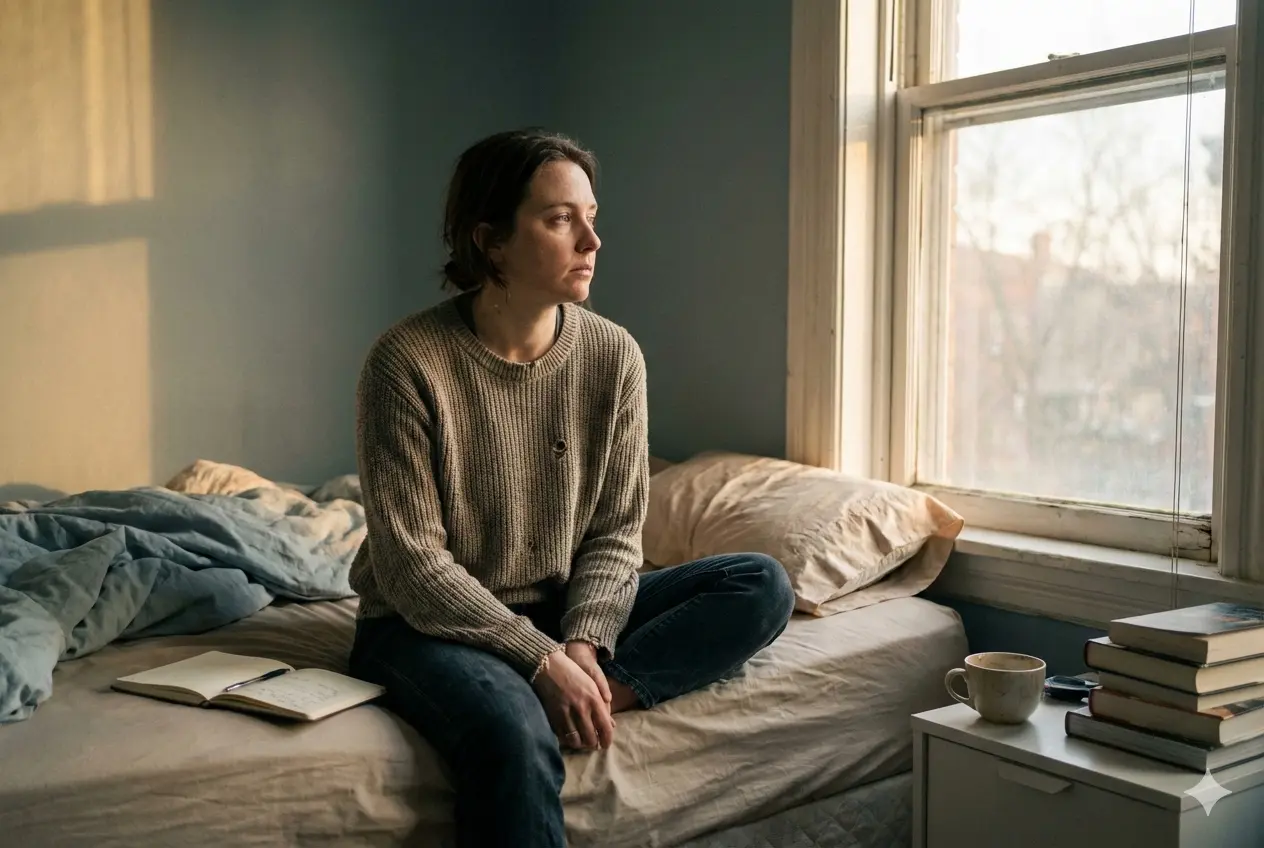 Person feeling stuck in life contemplating how to move forward when nothing seems to work out