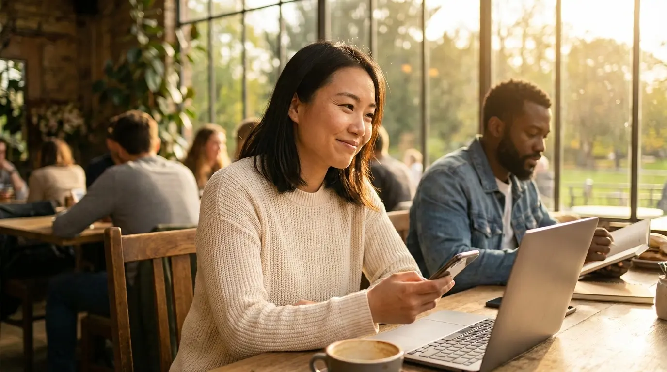 Person showing signs someone is constantly thinking about you through emotional connection and body language