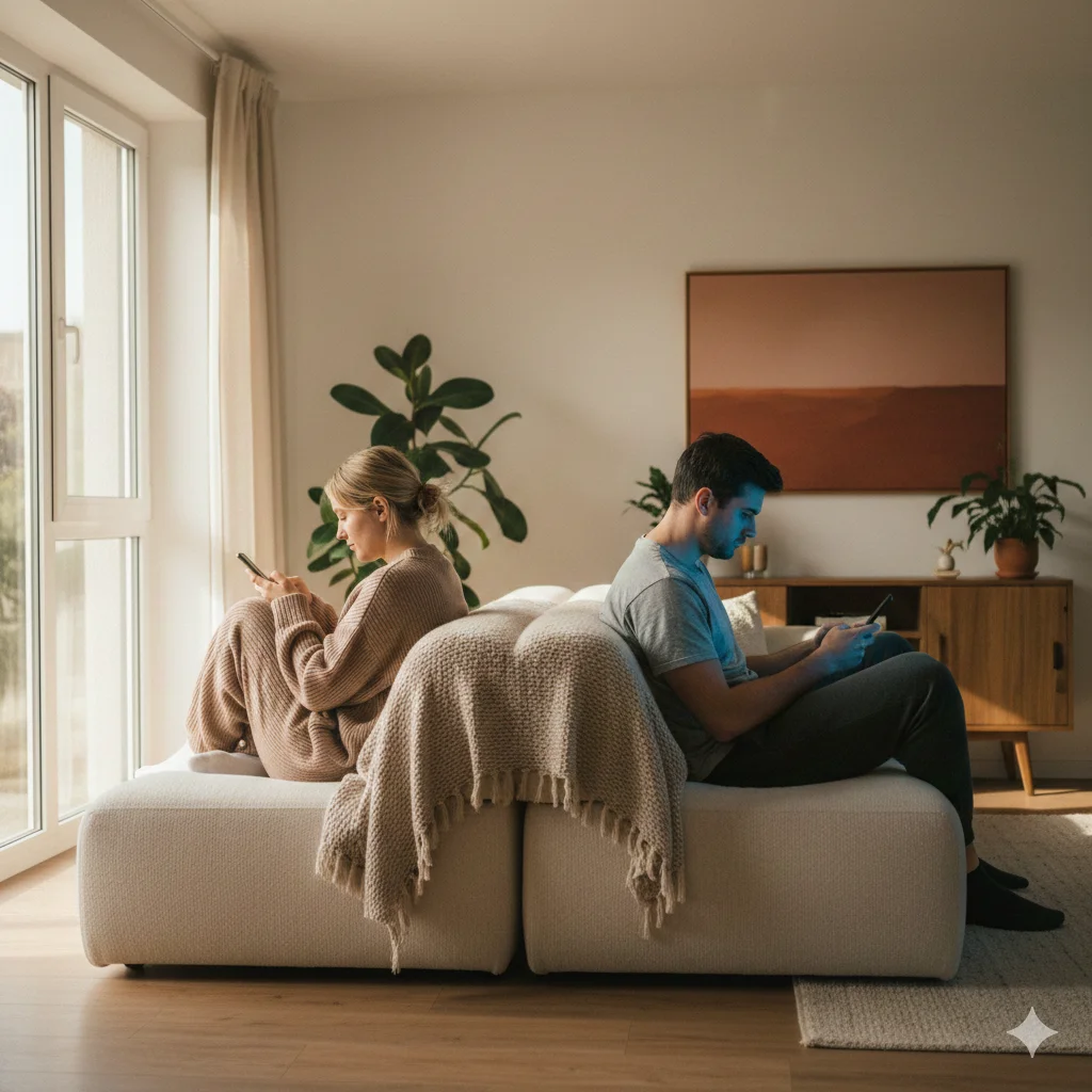 Couple showing signs someone is pulling away from you with emotional distance and disconnection