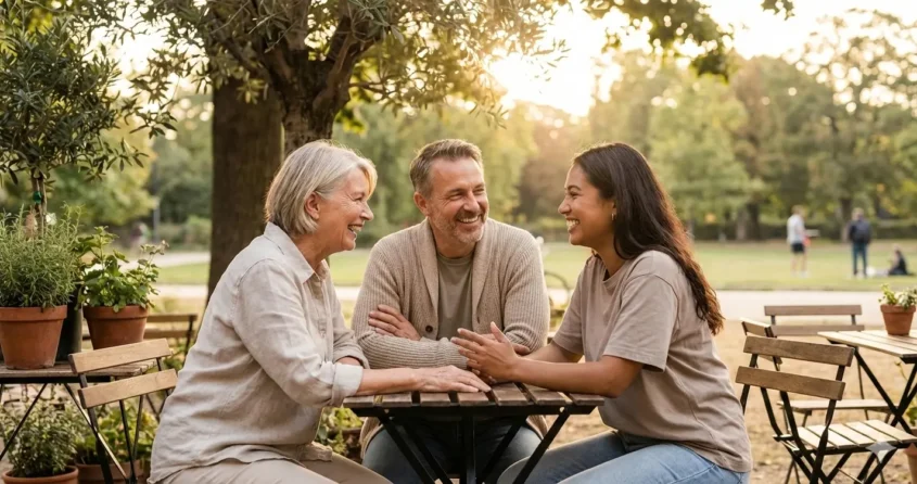 social wellbeing - people connecting authentically in meaningful relationships